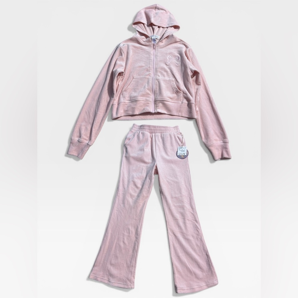 5 for $25🔥Violet Sky Plush Sweatpants & Jacket Set of 2 Girls Size M (8)- New